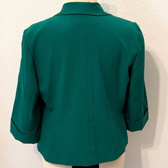 Evan Picone Black Label Kelly Green Open Front Blazer Jacket 10 Career Office - Picture 3 of 6